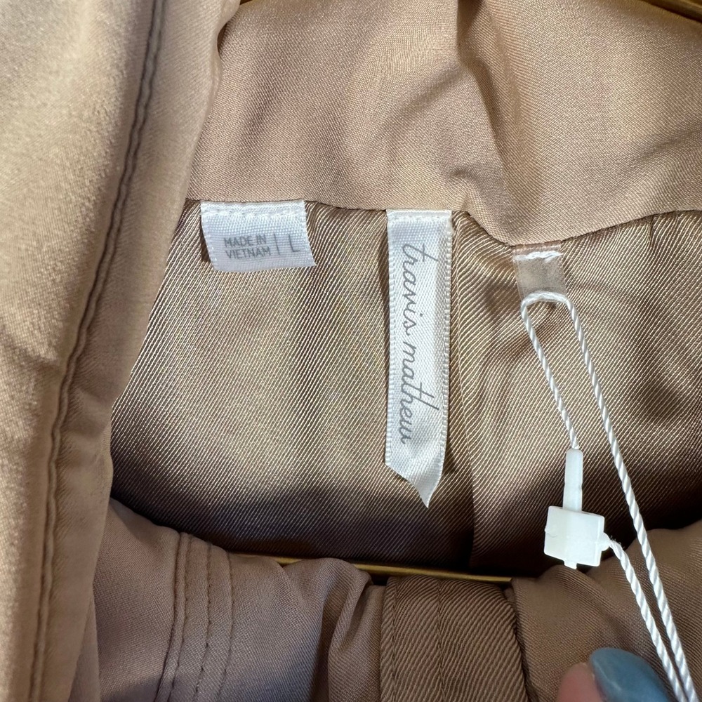 NEW TravisMathew Mont Blanc Puffer Jacket Natural Tan Padded Full Zip Women L - Picture 5 of 13